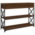 Mesa consola madera de ingeniería marrón roble 100x28x75