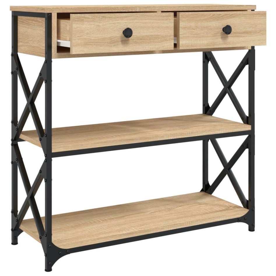 Mesa consola madera de ingeniería roble Sonoma 75x28x75