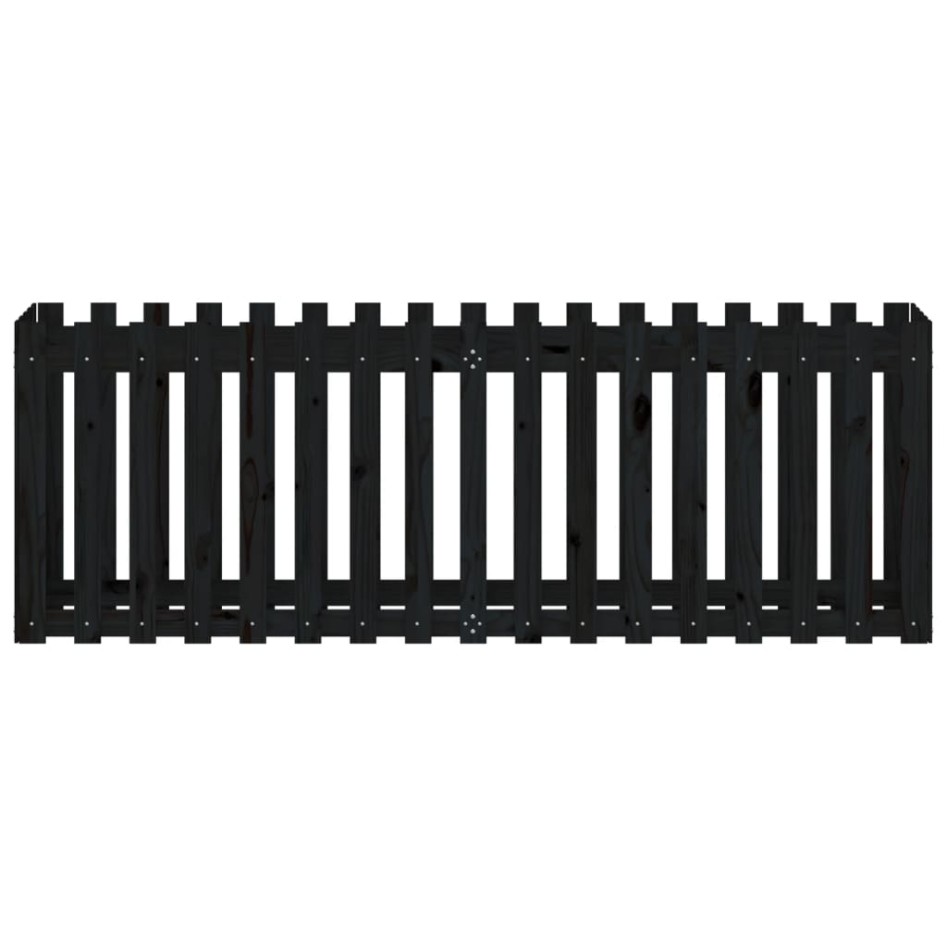 Arriate elevado jardín con valla madera pino negro