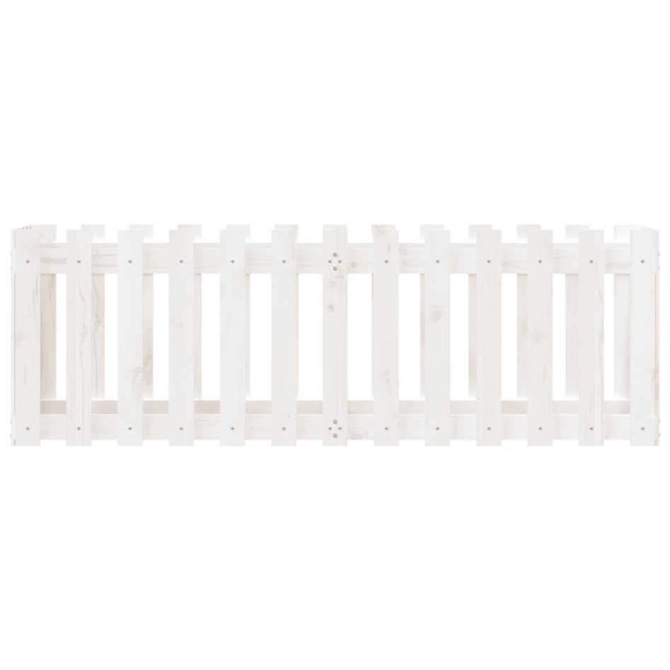 Arriate elevado jardín con valla madera pino blanco