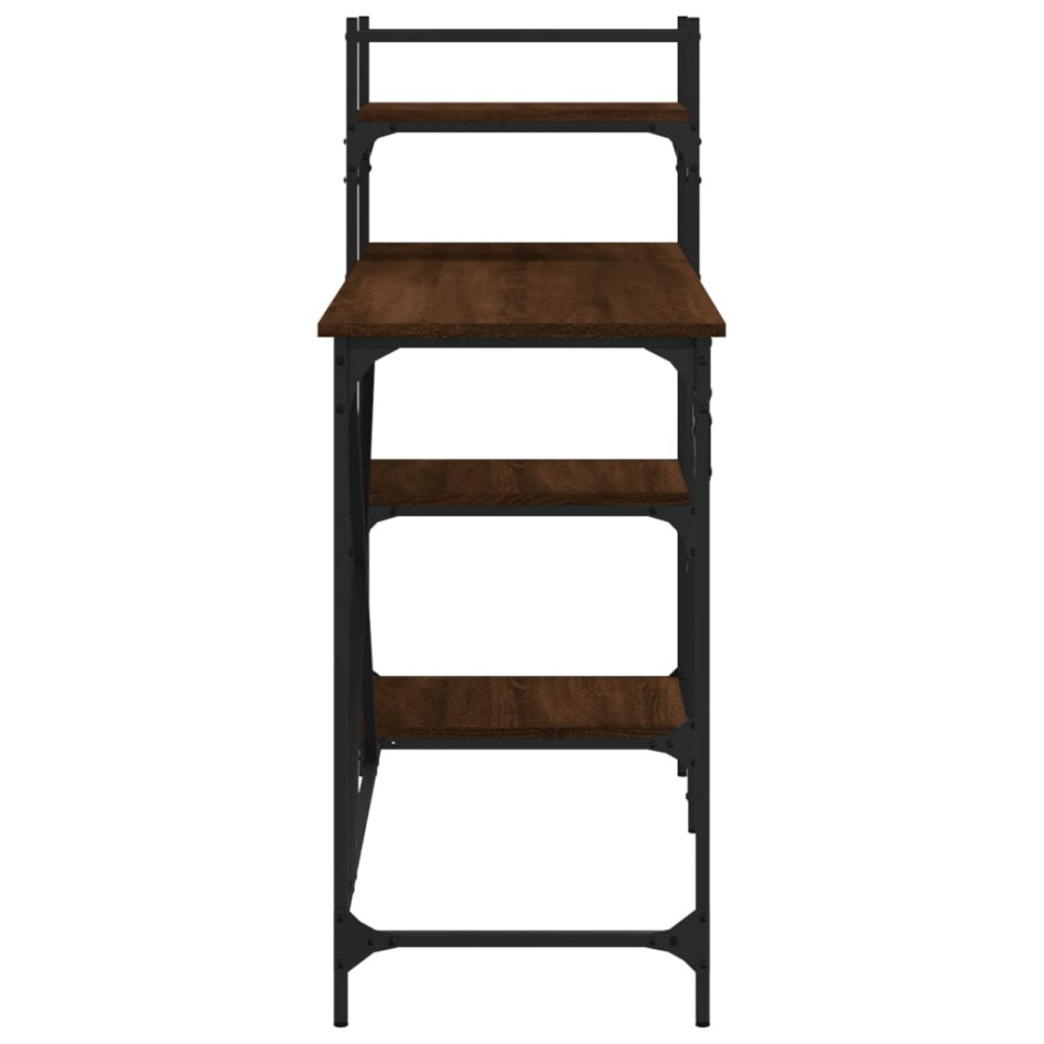 Escritorio de ordenador con estantes roble marrón 120x47x109