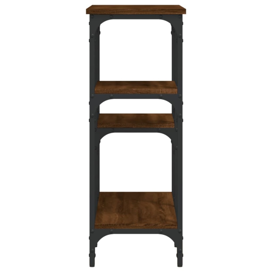 Mesa consola madera de ingeniería marrón roble 80x29x75