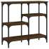 Mesa consola madera de ingeniería marrón roble 80x29x75
