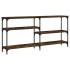 Mesa consola madera de ingeniería roble ahumado 160x29x75