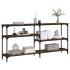 Mesa consola madera de ingeniería roble ahumado 160x29x75