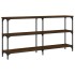 Mesa consola madera de ingeniería marrón roble 150x29x75