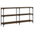 Mesa consola madera de ingeniería marrón roble 150x29x75