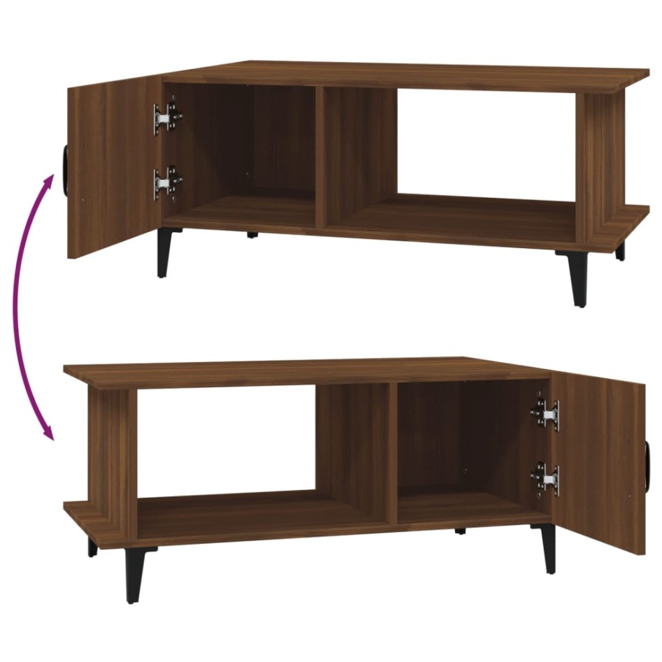 Mesa de centro madera contrachapada roble marrón 90x50x40