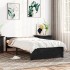 Estructura de cama sin colchón madera maciza negro 75x190