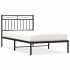 Estructura cama sin colchón con cabecero metal negro 100x190