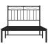 Estructura cama sin colchón con cabecero metal negro 100x190