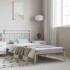 Estructura cama sin colchón con cabecero metal blanco