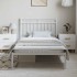 Estructura cama sin colchón con cabecero metal blanco