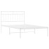 Estructura cama sin colchón con cabecero metal blanco