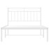 Estructura cama sin colchón con cabecero metal blanco