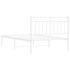 Estructura cama sin colchón con cabecero metal blanco
