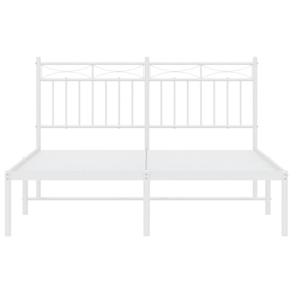 Estructura cama sin colchón con cabecero metal blanco