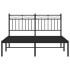 Estructura cama sin colchón con cabecero metal negro 140x190