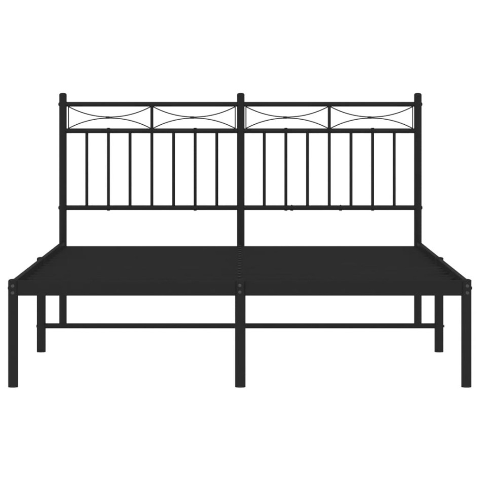 Estructura cama sin colchón con cabecero metal negro 140x190