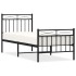 Estructura cama sin colchón con estribo metal negro 80x200