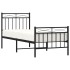 Estructura cama sin colchón con estribo metal negro 80x200