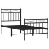 Estructura cama sin colchón con estribo metal negro 80x200