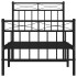 Estructura cama sin colchón con estribo metal negro 80x200