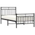 Estructura cama sin colchón con estribo metal negro 90x200