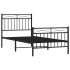 Estructura cama sin colchón con estribo metal negro 90x200
