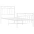 Estructura cama sin colchón con estribo metal blanco 80x200