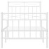 Estructura cama sin colchón con estribo metal blanco 80x200