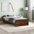 Estructura de cama sin colchón madera marrón roble 90x200