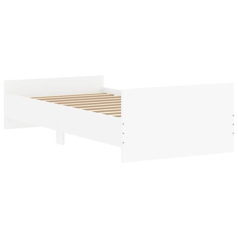 Estructura de cama madera de ingeniería blanca 90x200