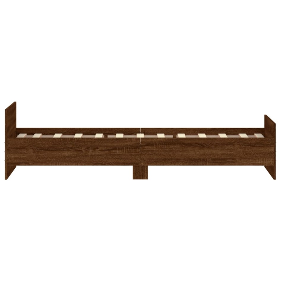 Estructura de cama sin colchón madera marrón roble 75x190
