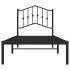 Estructura cama sin colchón con cabecero metal negro 90x200