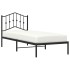 Estructura cama sin colchón con cabecero metal negro 80x200