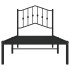 Estructura cama sin colchón con cabecero metal negro 80x200
