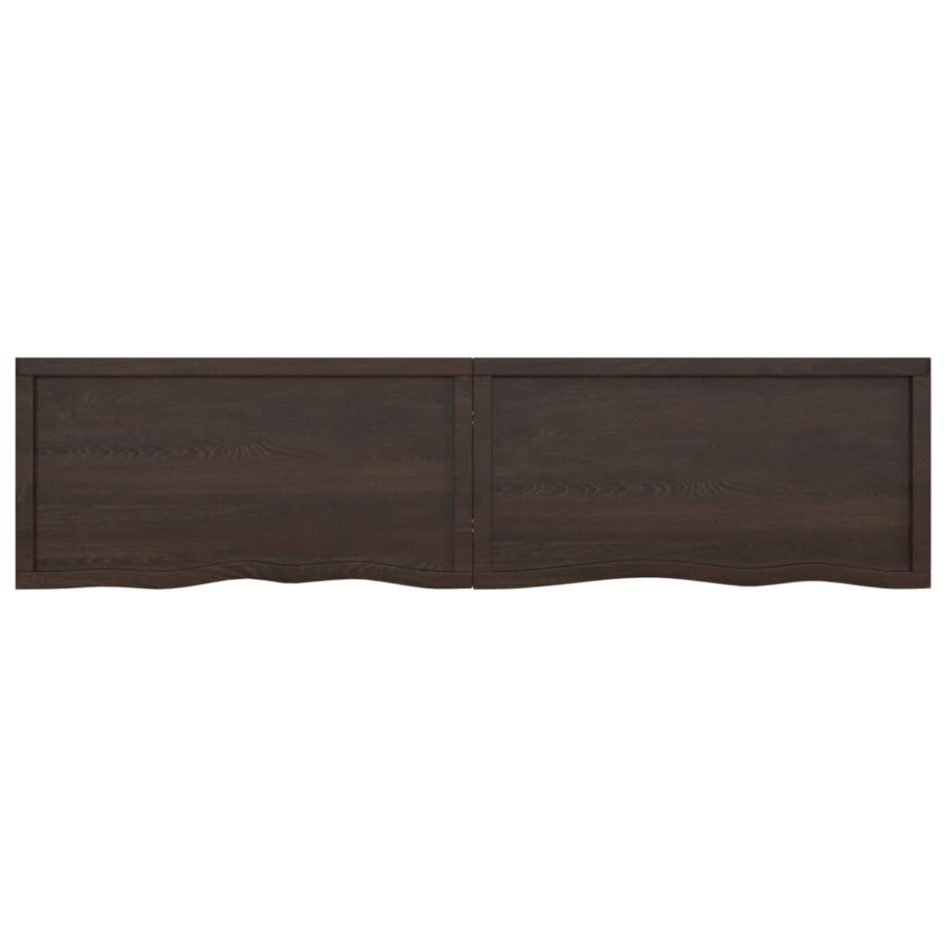 Tablero mesa madera roble tratada marrón oscuro 200x50x(2-6)
