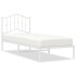 Estructura cama sin colchón con cabecero metal blanco 90x200