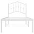 Estructura cama sin colchón con cabecero metal blanco 90x200