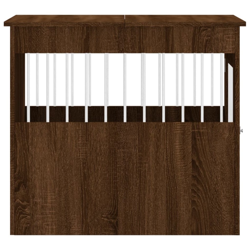 Jaula para perros madera ingeniería roble marrón 64,5x80x71