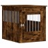Jaula para perros madera ingeniería roble ahumado 64,5x80x71