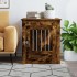 Jaula para perros madera ingeniería roble ahumado 64,5x80x71