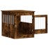 Jaula para perros madera ingeniería roble ahumado 64,5x80x71