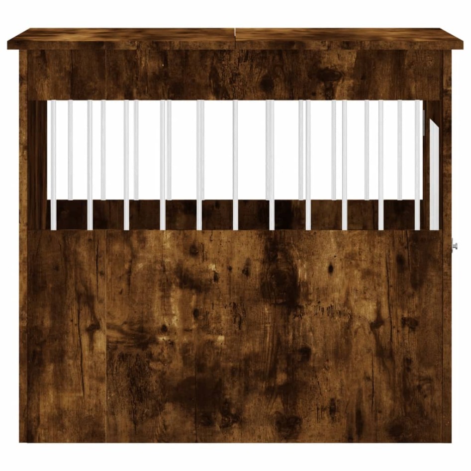 Jaula para perros madera ingeniería roble ahumado 64,5x80x71