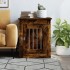 Jaula para perros madera ingeniería roble ahumado 55x75x65