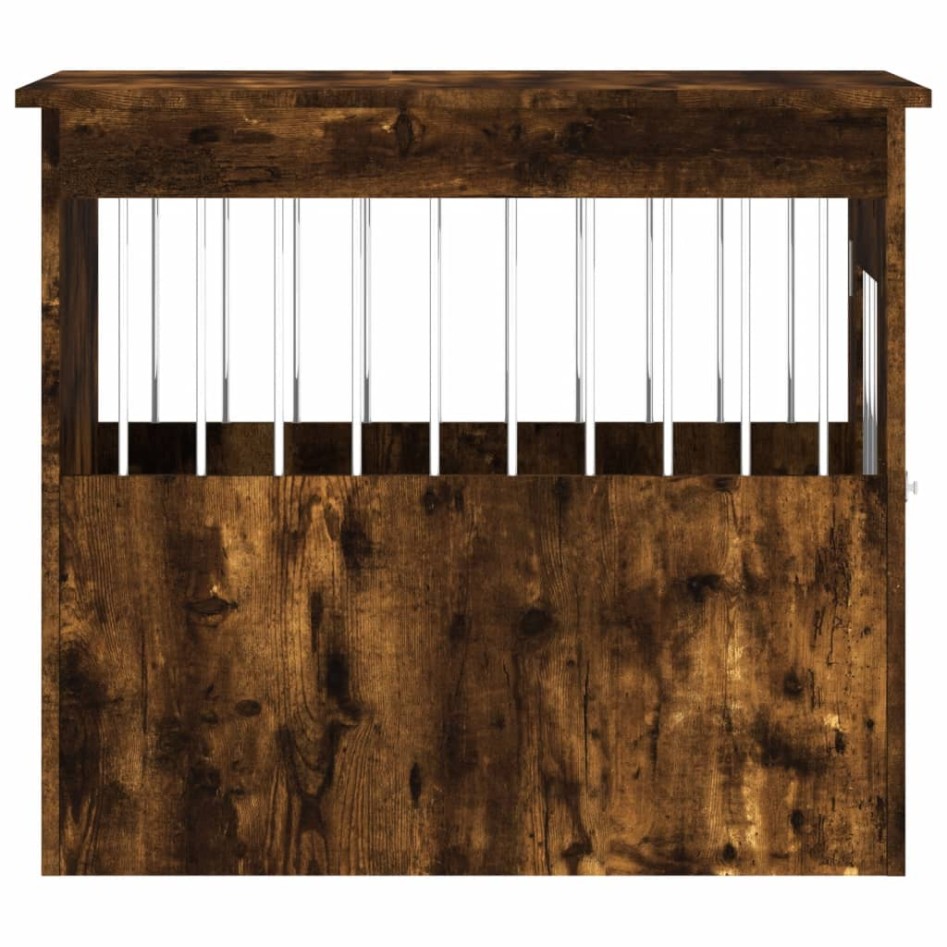 Jaula para perros madera ingeniería roble ahumado 55x75x65