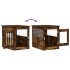 Jaula para perros madera ingeniería roble ahumado 55x75x65