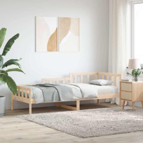 Sofá cama sin colchón madera maciza de pino 80x200