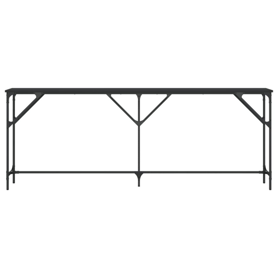Mesa consola madera de ingeniería negra 200x29x75